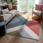 Multi Modern Triangle Boxes Beveled Pattern Area Rug