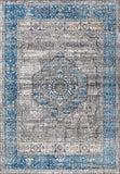 Anatolia Vintage Medallion Peacock Blue/Gray Soft Area Rug
