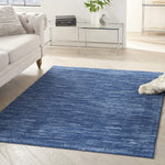 Solid Contemporary Navy Blue Indoor/Outdoor Area Rug