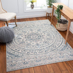 Mandala Kisha Ivory Blue Vintage Bohemian Medallion Soft Area Rug