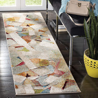 Modern Abstract Area Rug, Grey / Multi