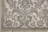 Damask Contemporary Ivory Grey Area Rug