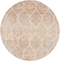 Geometric Trellis Distressed Cream/Orange Soft Area Rug