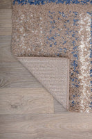 Geometric Pattern Blue Taupe Cozy Shag Area Rugs