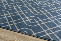 Contemporary Blue Off-White Area Rug - Thick, Soft and Plush