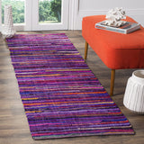 Hand-woven Cotton Area Rug, Purple/Multi