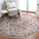 Boho Chic Medallion Distressed Soft Area Rug Grey / Gold