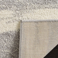 Modern Wave Distressed Soft Area Rug, Grey / Cream