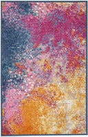 Modern Abstract Colorful Sunburst Area Rug