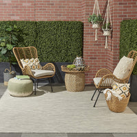 Flat-Weave Indoor/Outdoor Light Grey Area Rug