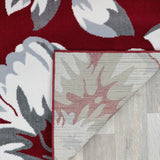 Floral Burgundy White Black Gray Area Rugs