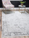 Vintage Distressed Bordered Gray Area Rugs