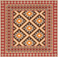 Safavieh Veranda Collection VER099 Boho Indoor/ Outdoor Non-Shedding Stain Resistant Patio Backyard Area Rug, 8' x 11', Red / Natural