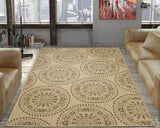 Jardin Indoor/Outdoor Medallion Rug, Beige