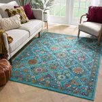 VIDEO Well Woven Bleecker St Sabra Bohemian Eclectic Floral Decorative Blue  Area Rug, Beige nomaan