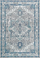 Modern Persian Vintage Medallion Light Grey/Blue Area Rug