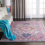 Passion Persian Colorful Light Grey/Pink Soft Area Rug