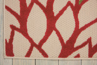 Floral Indoor/Outdoor Red Multi-color Area Rug