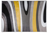 Gray/Grey Yellow Abstract Area Rug