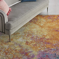 Modern Abstract Colorful Sunburst Area Rug