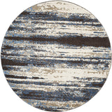 Retro Collection Modern Abstract Soft Area Rug Cream / Blue