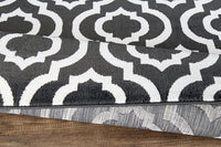 Trellis Design Charcoal Gray/Ivory Area Rugs