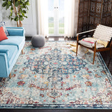 Medallion Distressed Soft Area Rug, Navy / Light Blue