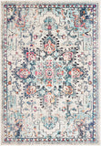 Boho Chic Medallion Distressed Soft Area Rug, Cream / Blue