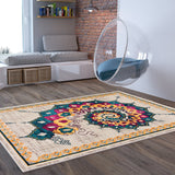 Transitional Eclectic Multi Color Area Rug