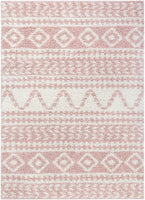 Tribal Diamond Stripes Pink Soft Shag Area Rug