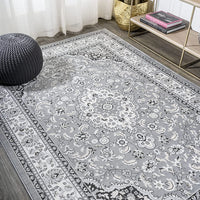 Palmette Modern Persian Floral Soft Area Rug  Blue/Navy