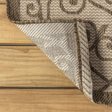 Madrid Vintage Filigree Textured Weave Indoor/Outdoor Beige/Brown Area Rug
