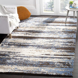 Modern Abstract Area Rug, Cream / Blue