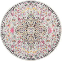 Boho Chic Medallion Distressed Soft Area Rug Grey / Gold