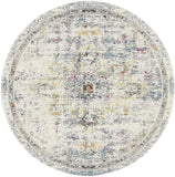 Boho Chic Medallion Distressed Soft Area Rug, Grey / Gold