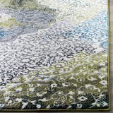 Floral Medallion Ivory Peacock Blue Area Rugs