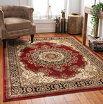 Medallion Oriental Persian Runner Rug Red