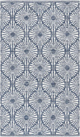 Montauk Collection MTK606H Handmade Cotton Area Rug Aqua / Ivory