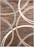 Contemporary Circles Pattern Brown Beige Soft Area Rugs