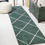 JONATHAN Y Minimalist Diamond Trellis soft Area Rug Bedroom Kitchen Multi/White