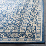 Oriental Damask Trellis Area Rug, Navy/light grey