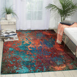 Modern Bohemian Atlantic Multicolored Area Rug,