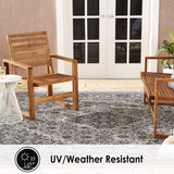 Dahlia Black Grey Indoor/Outdoor Area Rug - UV/Weather Resistant