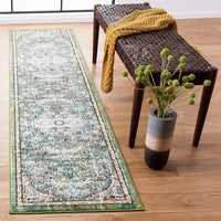 Medallion Distressed Green Turquoise Soft Area Rug