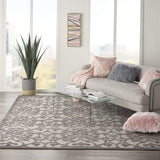 Floral Grey Charcoal Indoor/Outdoor Area Rug