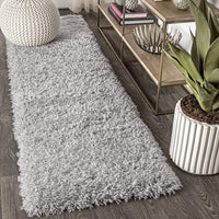 Aydin Plush Shag Mingled Gray/Ivory Soft Area Rug