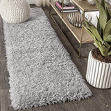 Aydin Plush Shag Mingled Gray/Ivory Soft Area Rug