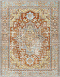 Amaury Indoor/ Outdoor Medallion Area Rug, Burnt Orange