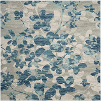 Vintage Floral Grey Blue Soft Area Rug