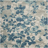 Vintage Floral Grey Blue Soft Area Rug